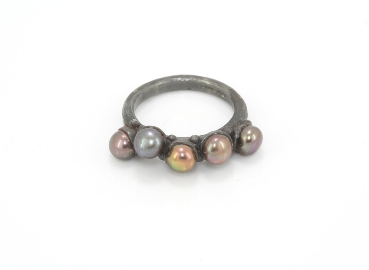 Mordicum Oxidised Pearl Ring