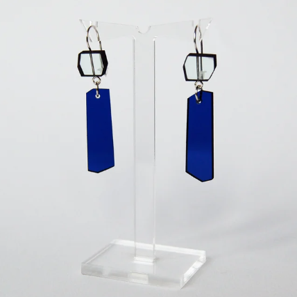 Blue and Black Shard Earrings