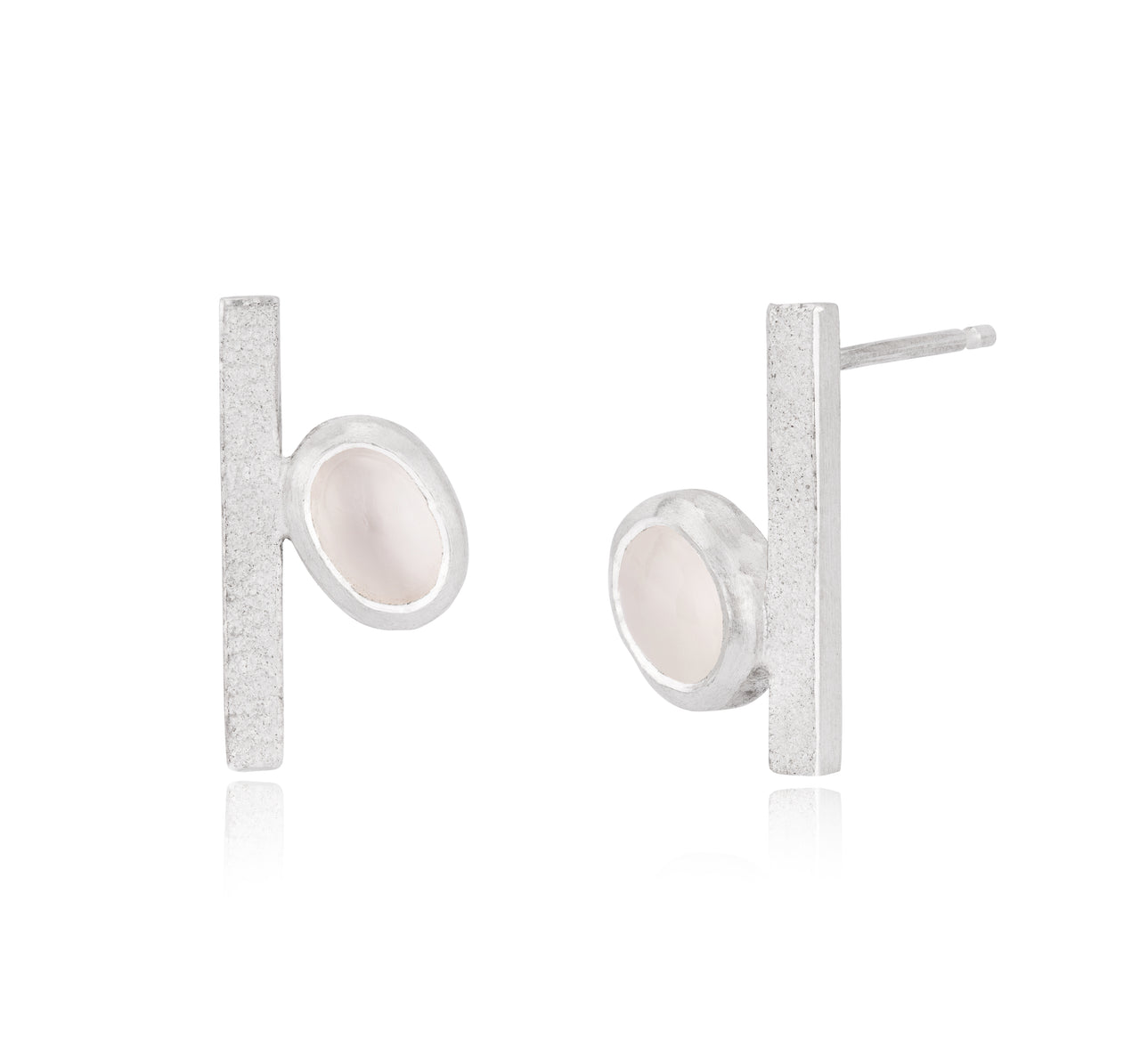 Asymmetric Sand Studs with Moonstone