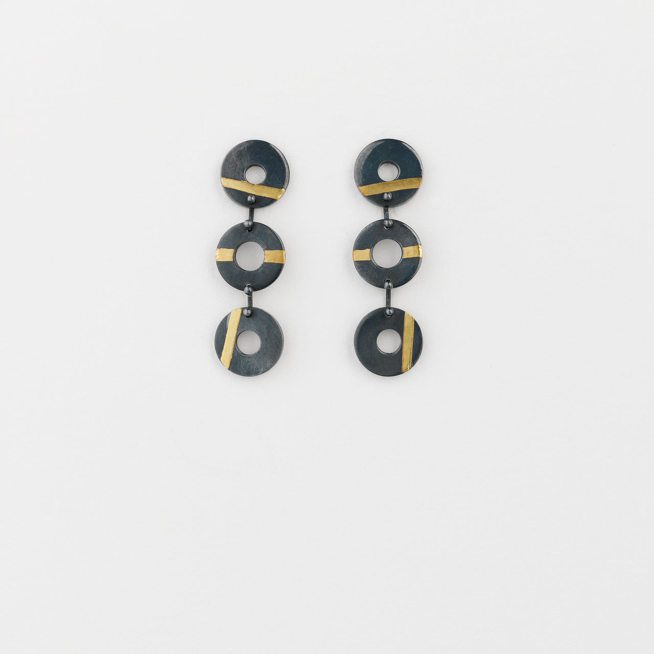 Stripe Trio Torus Link Earrings