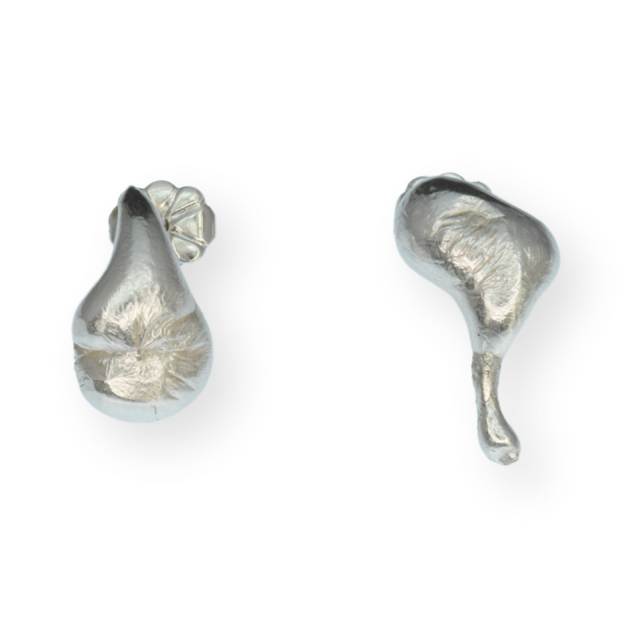 Silver Aura Droplet Studs