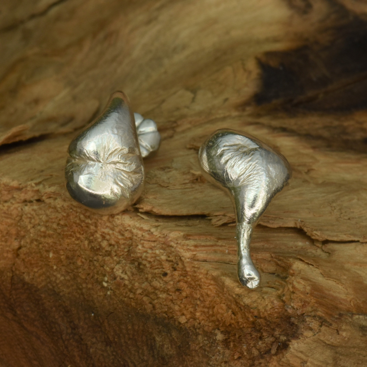 Silver Aura Droplet Studs
