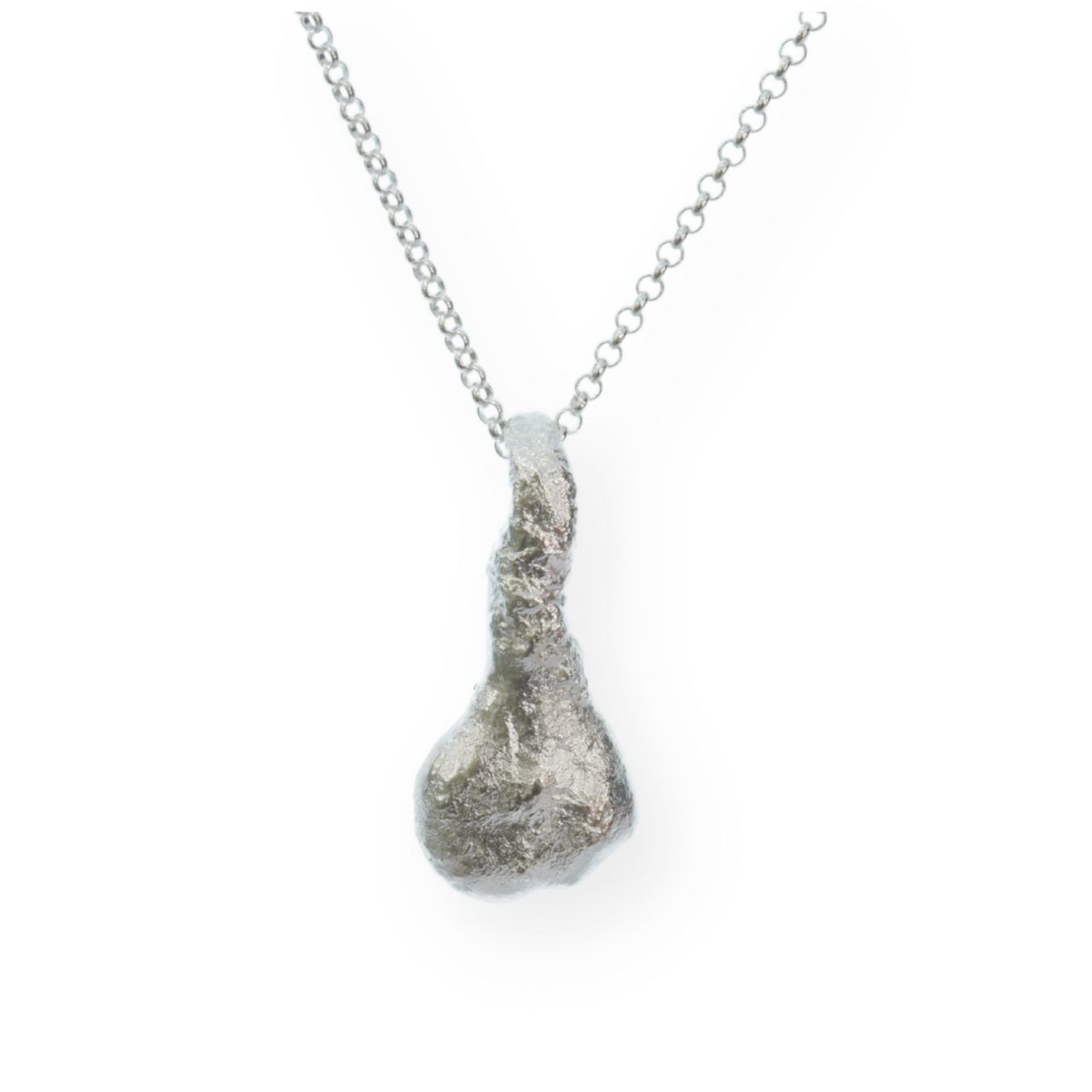 Silver Aura drop asymmetric necklace