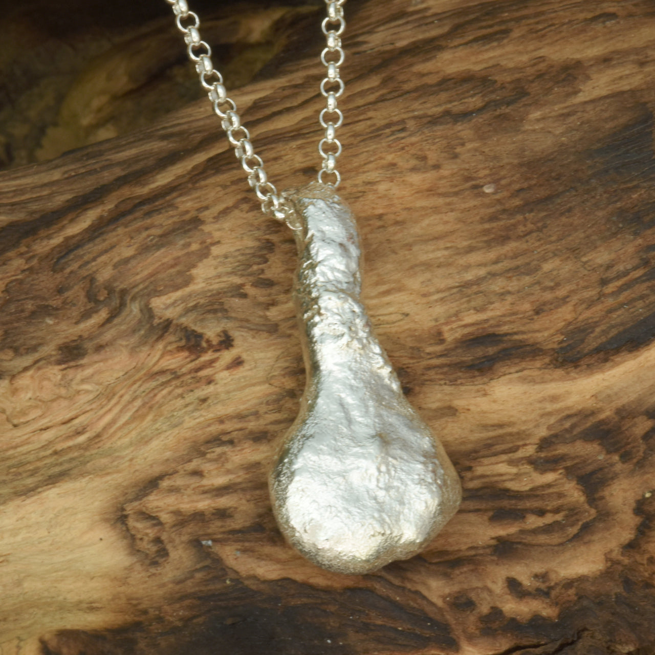 Silver Aura drop asymmetric necklace