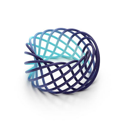 Turquoise/Blue Fade Wide Vortex Bangle