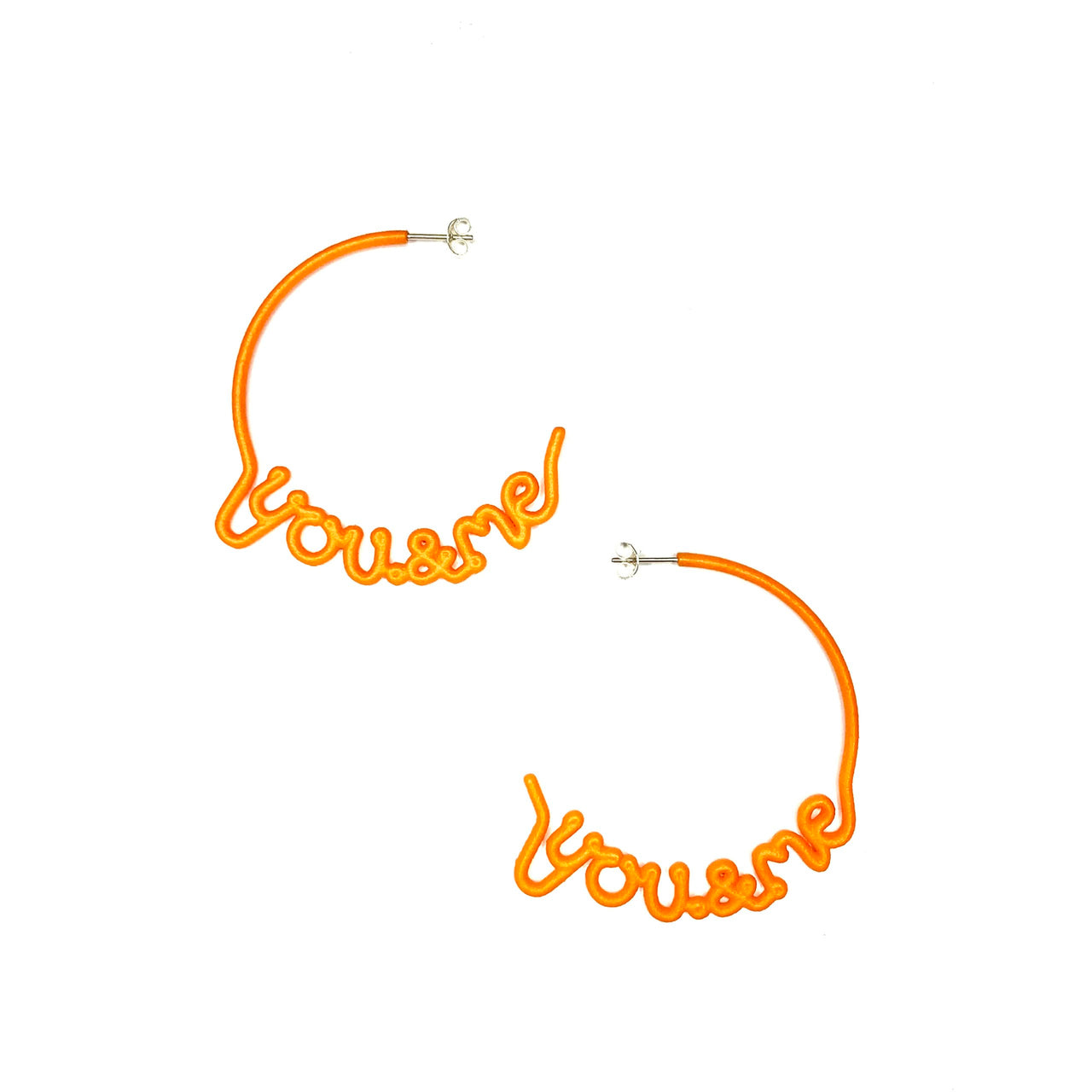 Orange 'You & Me' Medium Hoops