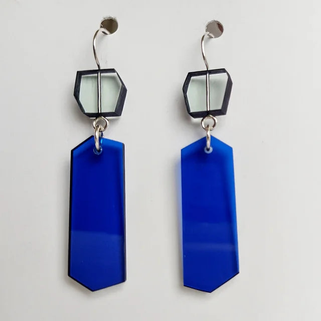 Blue and Black Shard Earrings