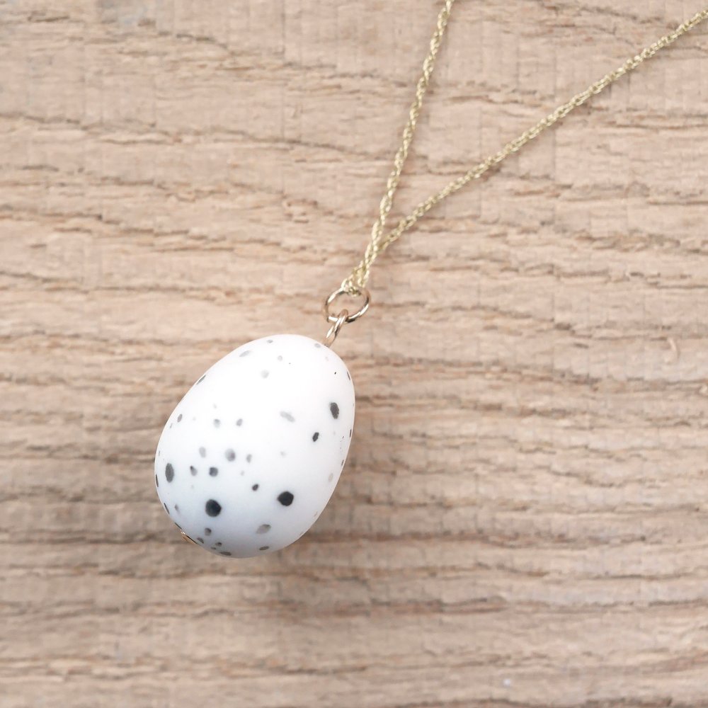 Chiffchaff Egg Necklace - Gold Filled