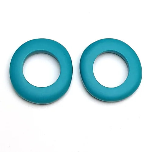 Resin Wobble Earring Hoops- Turquoise