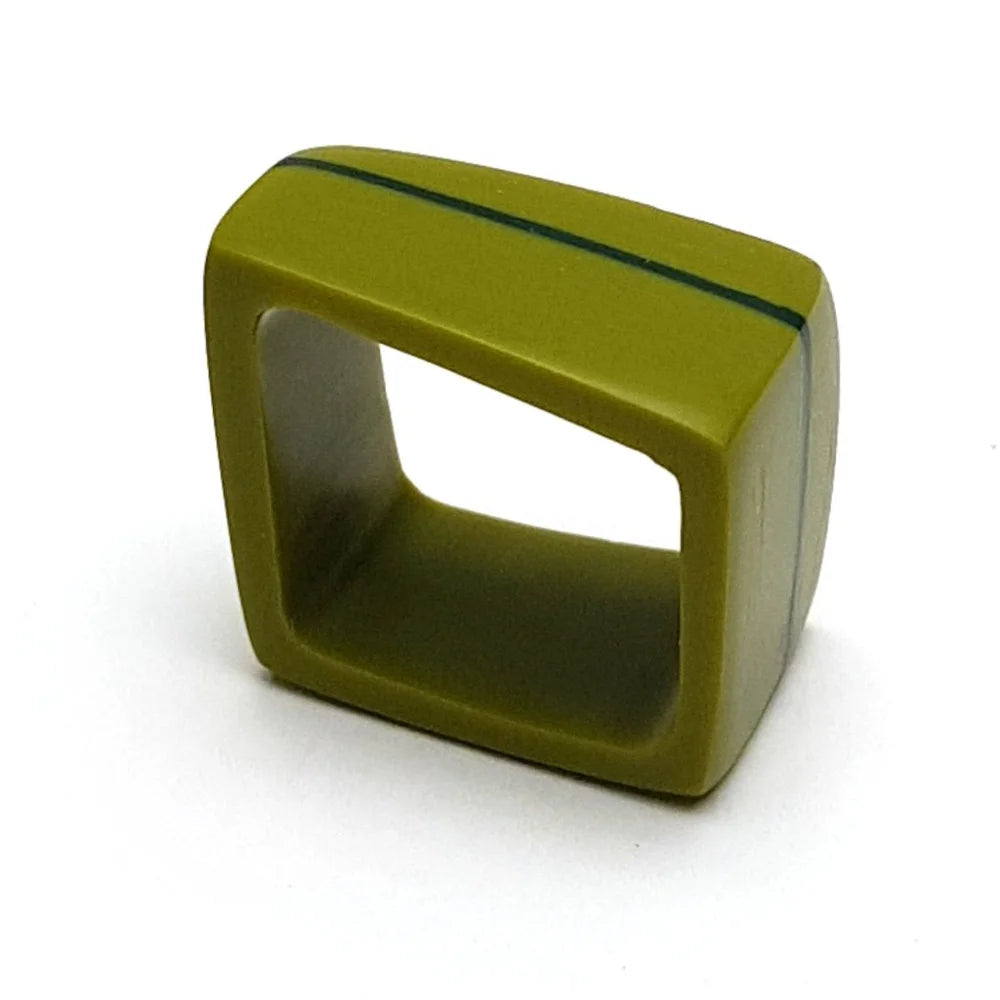 Square Ring Green with Forest Green Stripe