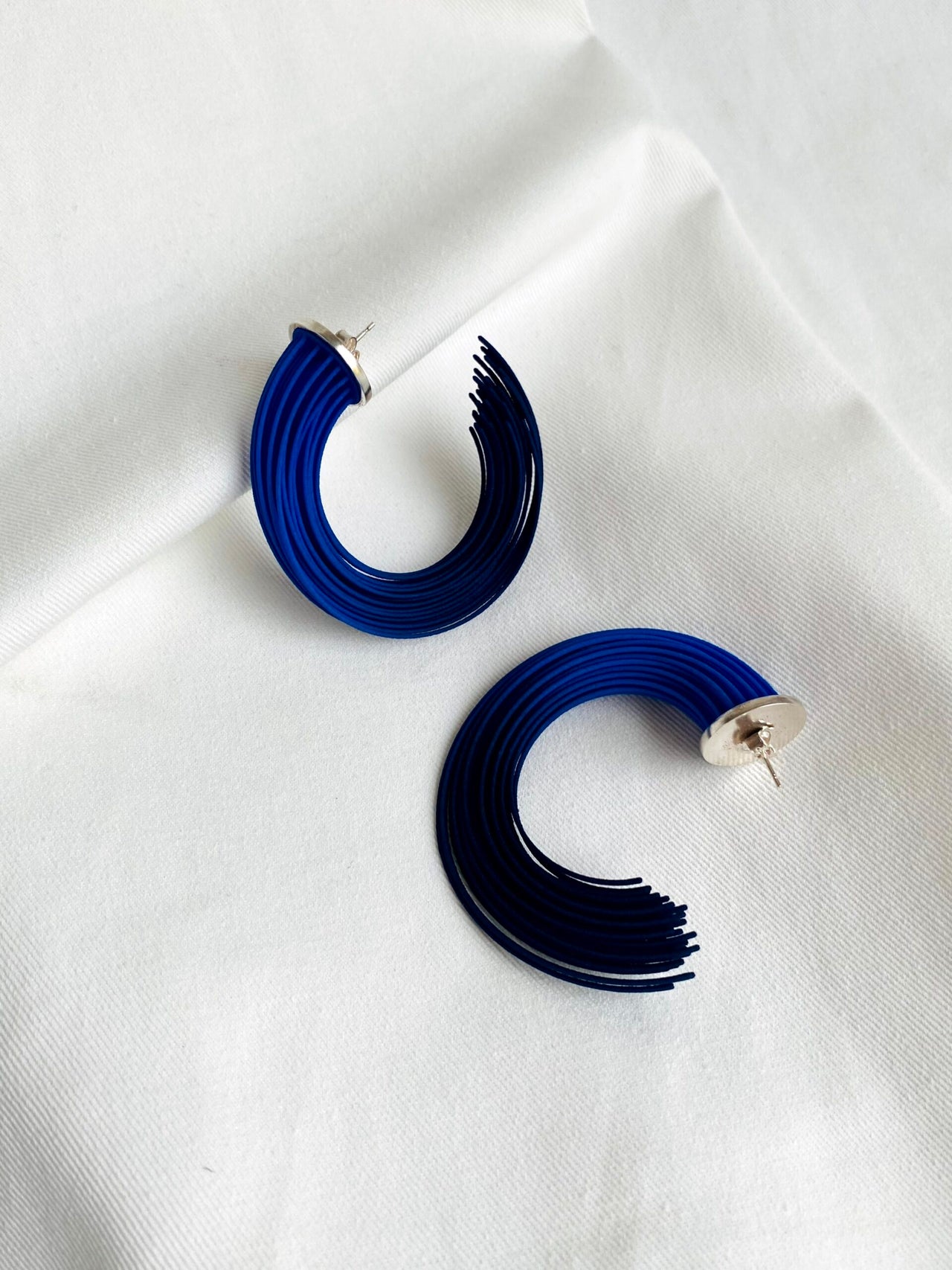 Medium Brushstroke Earrings Ocean Blue