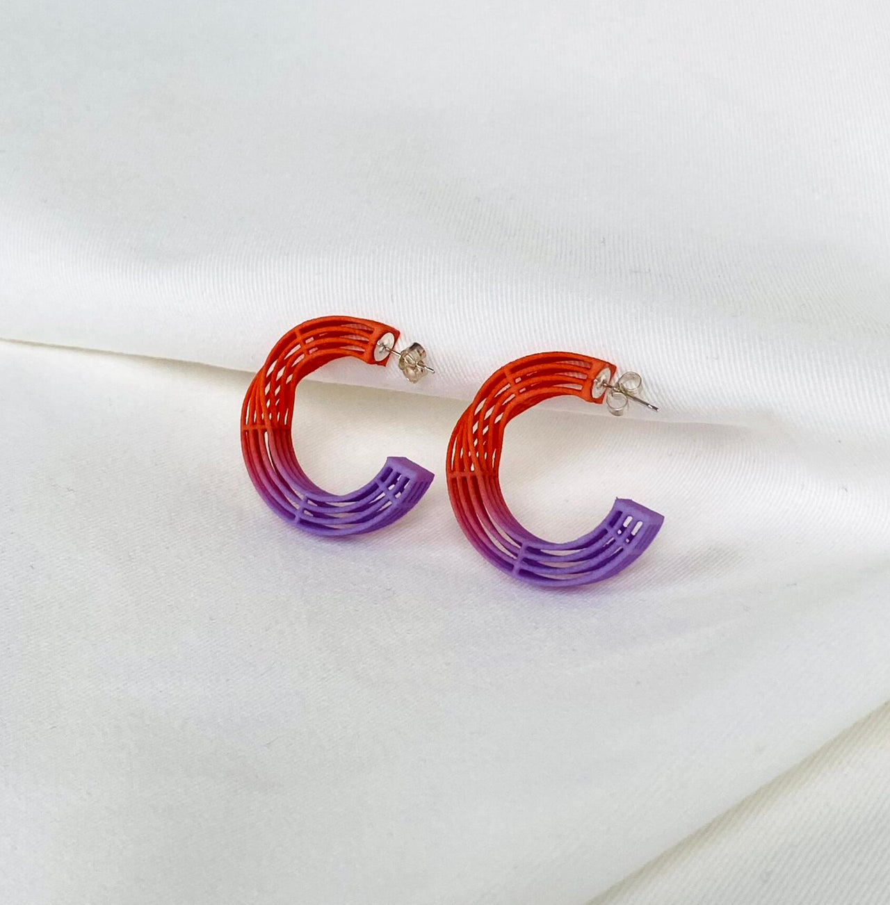 Mobius Earrings Orange & Lilac
