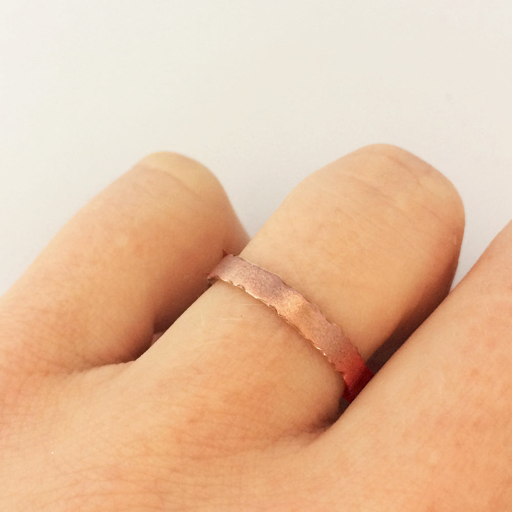 Rose Gold Ring With Nibbled Edges
