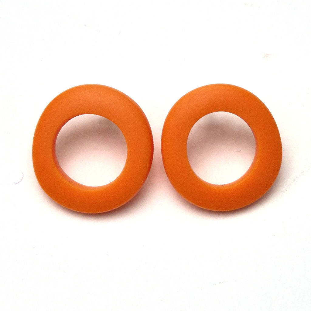 Resin Wobble Earring Hoops - Orange
