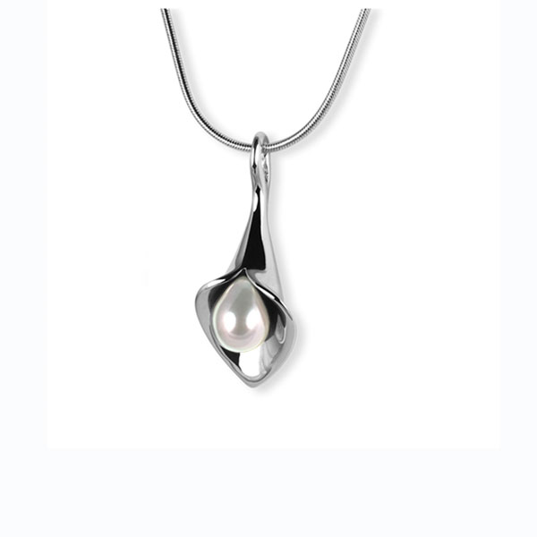 Medium Lily Pendant - White Pearl