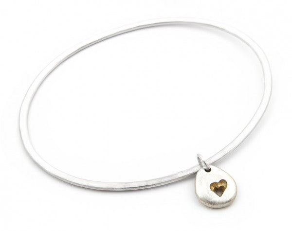 Heart Pebble Bangle