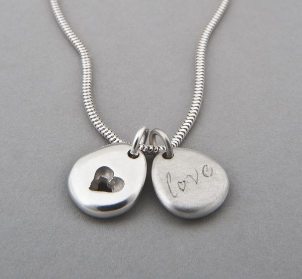 Love Heart Necklace with Gold Heart