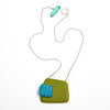 Double Resin Square Pendant - Green & Deep Turquoise