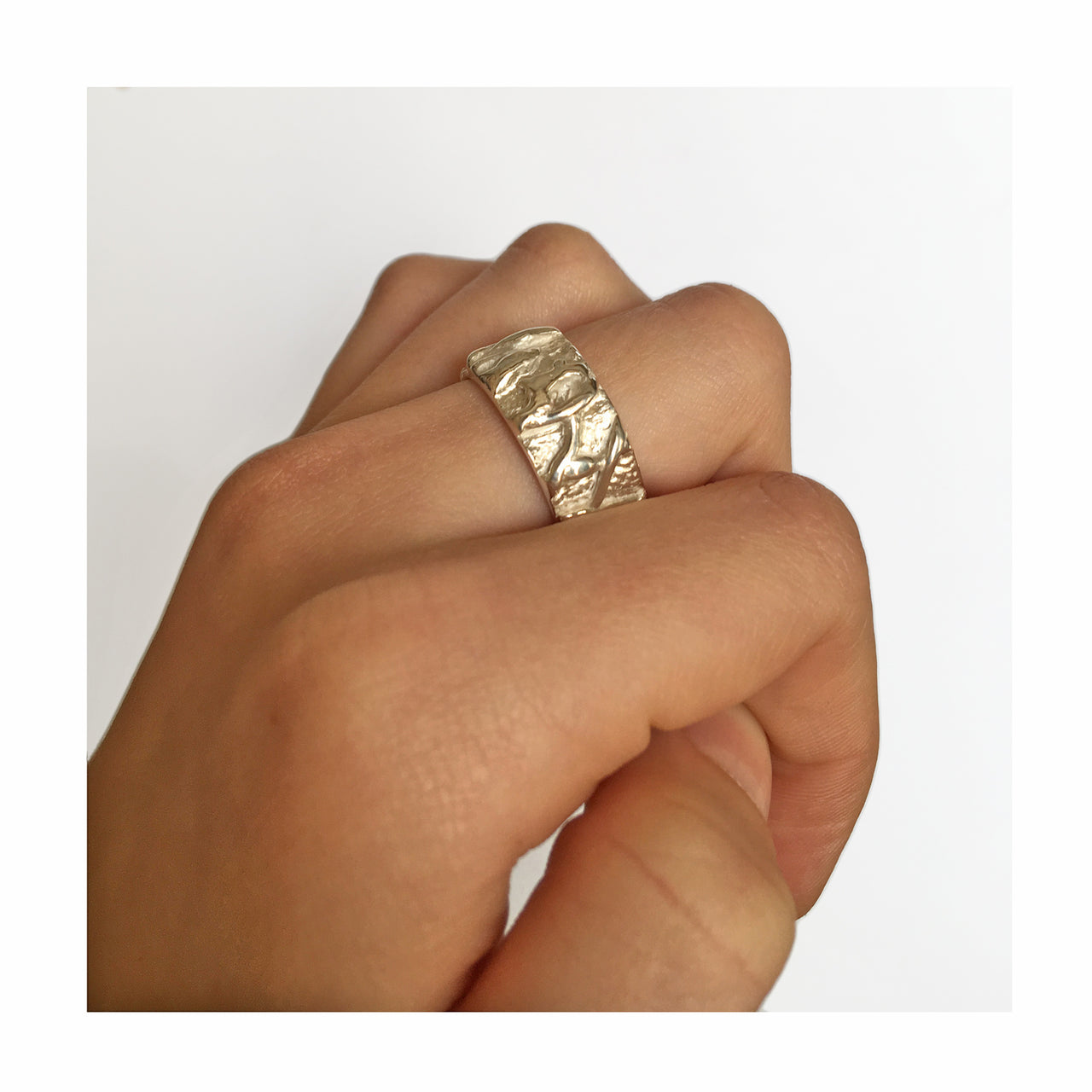 Textured Silver Vine Ring