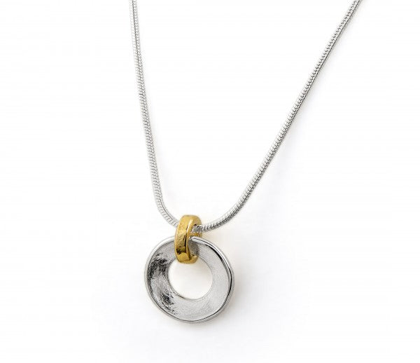 Ripple Duo Silver & 18ct Gold Necklace