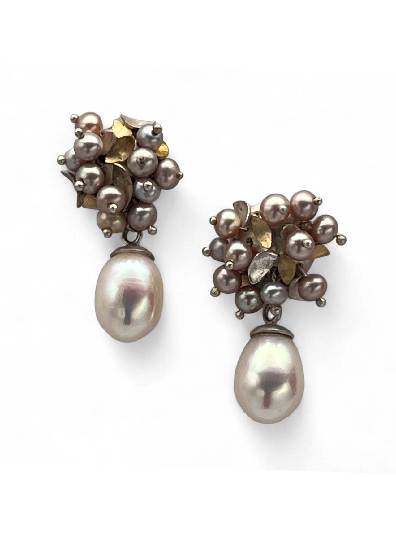 Pearl Drop Folium Earrings