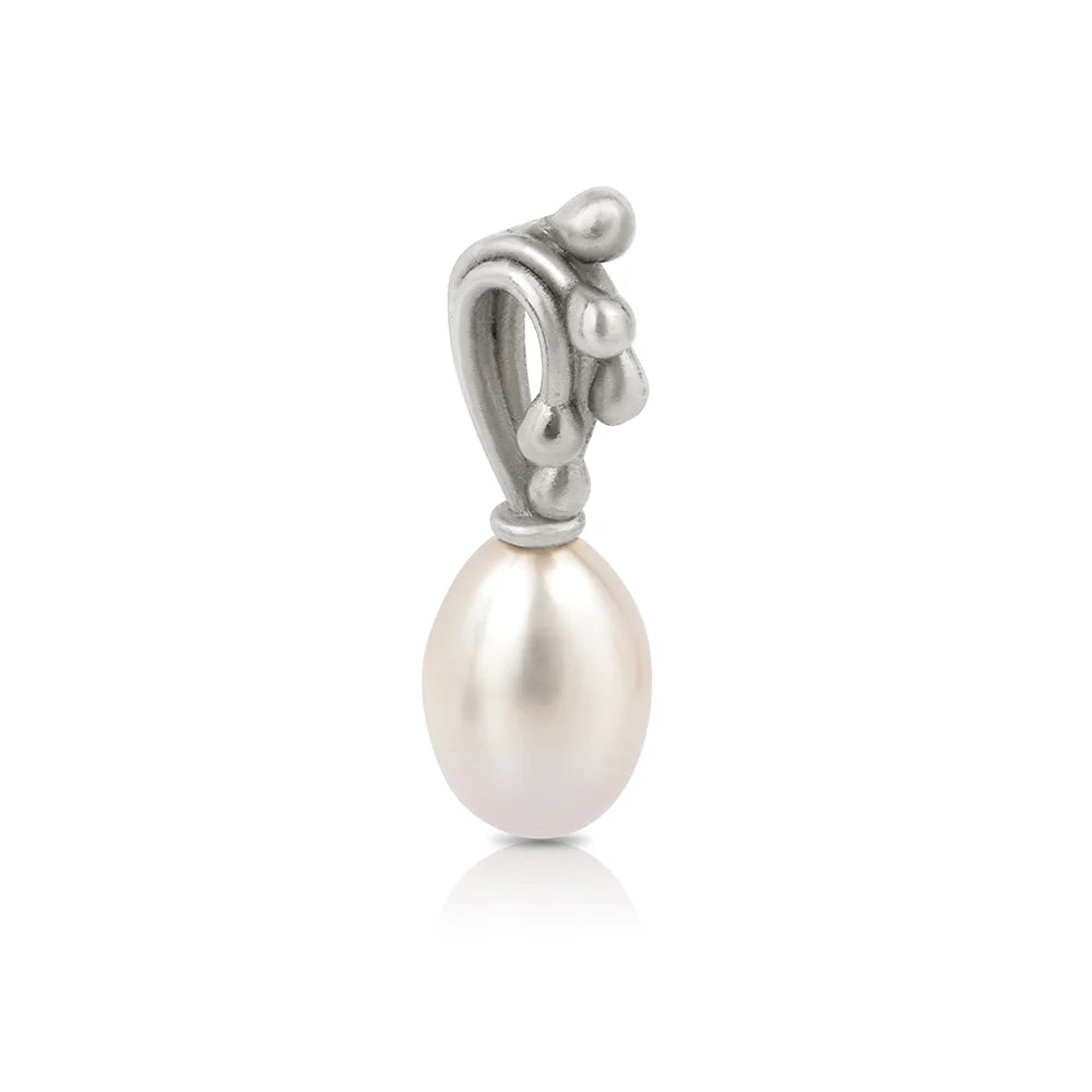 Silver Pearl Charm | No Chain