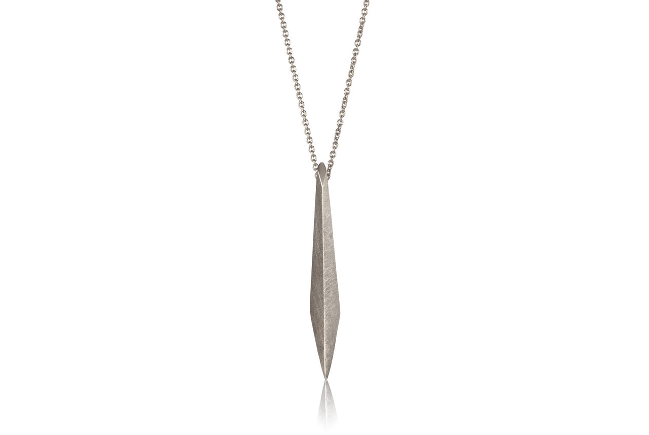 Slim Silver Shard Necklace