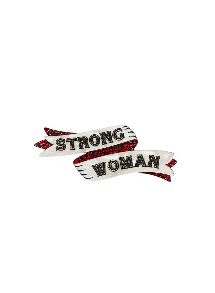 Strong woman brooch