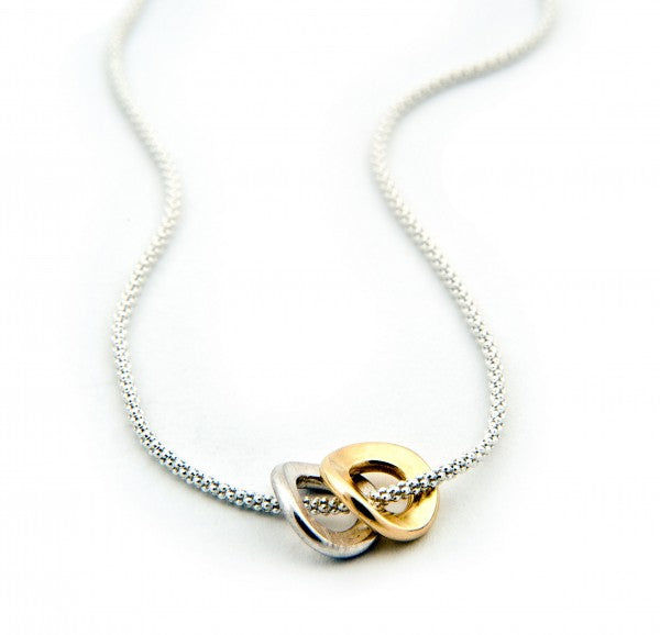 Total Honesty Silver & 18ct Gold Link Necklace