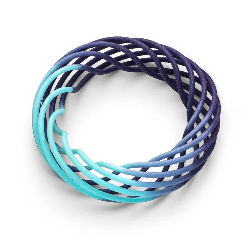 Turquoise/Blue Fade Small Vortex Bangle