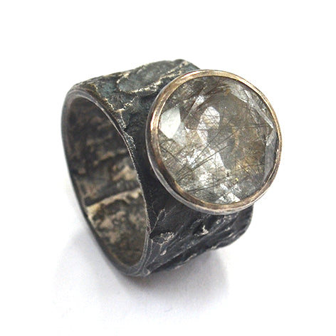 ROxNOTq011000F Tourmalated quartz oxi wide ring